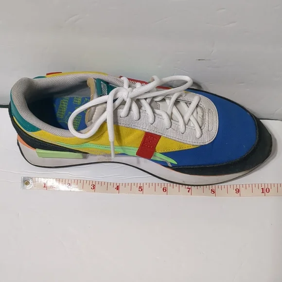 Puma Future Rider Twofold SD neon Shoes multicolor big boys 6.5c - Picture 8 of 10